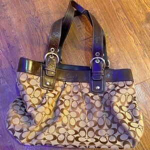 Coach Soho Pleated Signature Tote Shoulder Handbag